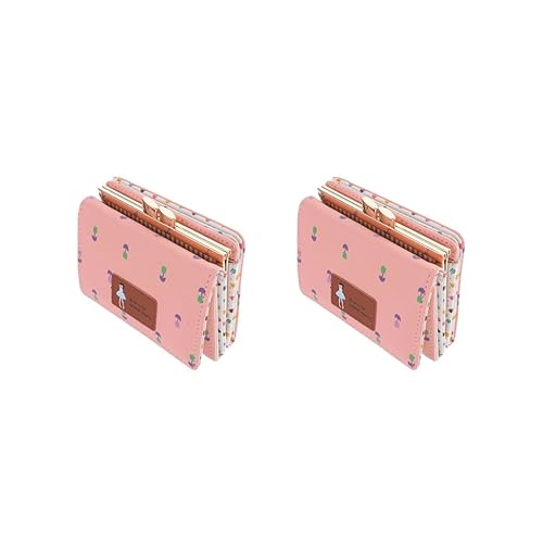 Paowsietiviity Damen Bifold Geldbörse Clutch Kartenhalter Geldbörse Kurze Handtasche Rosa, 2er-Set (Rosa), as described, Als Beschreibung von Paowsietiviity