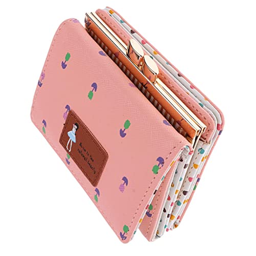 Paowsietiviity Damen Bifold Geldbörse Clutch Kartenhalter Geldbörse Kurze Handtasche Rosa, rose, as described, Als Beschreibung von Paowsietiviity