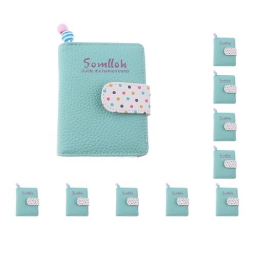 Paowsietiviity Damen Mädchen Dots Geldbörse Clutch Münzkartenhalter Geldbörse Handtasche Rosa, 10 Set (grün), Type B, Als Beschreibung von Paowsietiviity