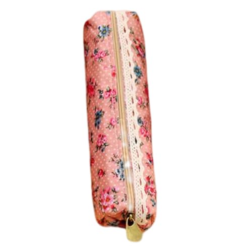 Paowsietiviity Federmäppchen, schickes Design, niedliches Aussehen, Aufbewahrungsbedarf, Make-up-Etui, multifunktional, Kosmetik, Stiftebeutel, Khaki-Blumenmuster, pink floral, Siehe von Paowsietiviity