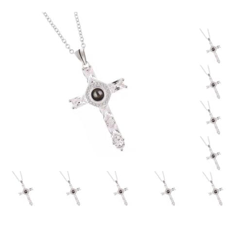 Paowsietiviity Halskette mit Anhänger, religiöser Charm, Choker, für Damen und Mädchen, leicht, glänzend, Schmuck, Geschenk, Party, Urlaub, Freundschaft, Roségold, Siehe Produktbeschreibung, von Paowsietiviity