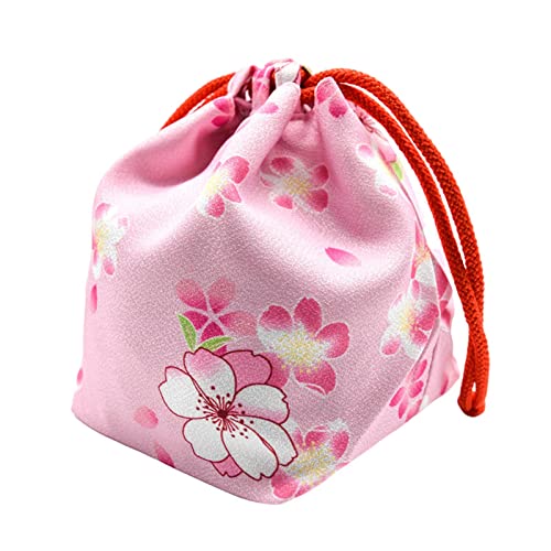 Paowsietiviity Japanische Kordelzug-Tasche Münzbörse Mittagessen Tasche Lebensmittelbeutel rot 14x12x16 cm, Rosa, 14 x 12 x 16 cm, 14x12x16 cm von Paowsietiviity