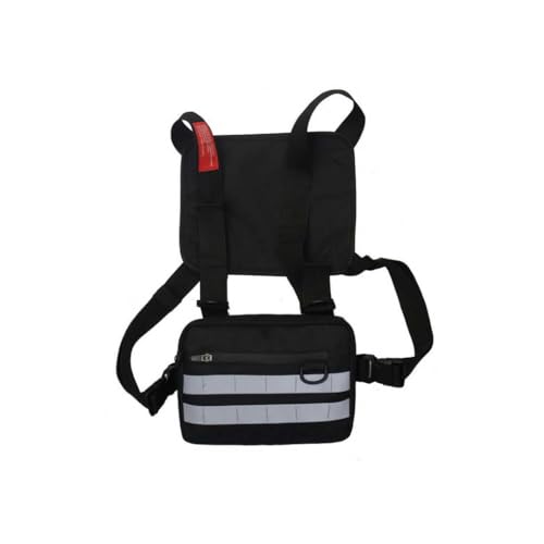 Wasserdichte Brusttasche, Hüfttasche, Outdoor, Sport, Reisen, Picknick, Klettern, Geldbörse, Organisationstasche, schwarz, reflektierend, Schwarz reflektierend, Siehe Produktbeschreibung, Siehe von Paowsietiviity