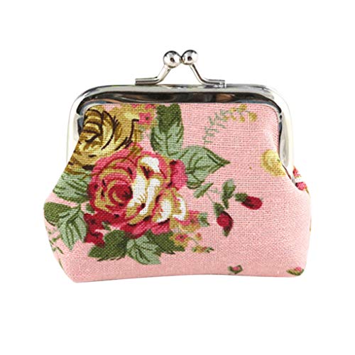 Weibliche Brieftasche Mini Blumenmuster Schnalle Brieftaschen Handtasche Elegante Geld Anhänger Taschen Vintage Stil Münzen Geldbörse Zubehör Weiß, rose, Rosa, Als Beschreibung von Paowsietiviity