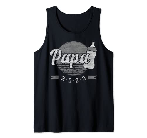 Herren Frischgebackener Papa 2023, Baby Geburt Papa 2023 Tank Top von Papa 2023 - Content Design Studio