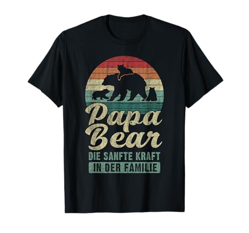 Papa Bear, 3 Bären-Welpen, Papa 3 Kinder, Vatertag, Bär T-Shirt Papa Bear, 3 Bären-Welpen, Papa 3 Kinder, Vatertag, Bär T-Shirt von Papa - Content Design Studio