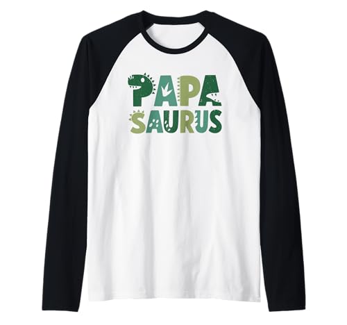 Papa Saurus Passende Familie Geburtstag Dinosaurier Männer Frauen Kinder Raglan von Papa Dinosaur Birthday Boy And Girl Present Family