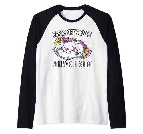 Herren Papas Offizielles Schnarch Shirt Papa Schnarchen Raglan von Papa Geschenk Schnarchen