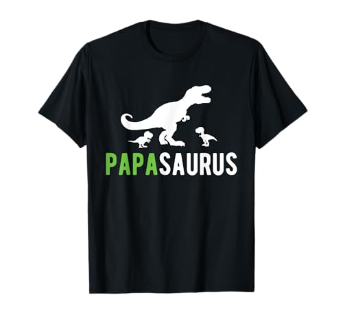 Papasaurus T-Rex Papa | 2 Kinder Dino Vater | Dinosaurier T-Shirt von Papa Geschenkidee Geburtstag Vatertag Geschenk