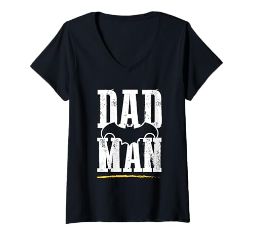 Damen Dad Man Lustiges Superheld Papa Geschenk Vatertag T-Shirt mit V-Ausschnitt Damen Dad Man Lustiges Superheld Papa Geschenk Vatertag T-Shirt mit V-Ausschnitt von Papa Held Humor Familie Geschenk