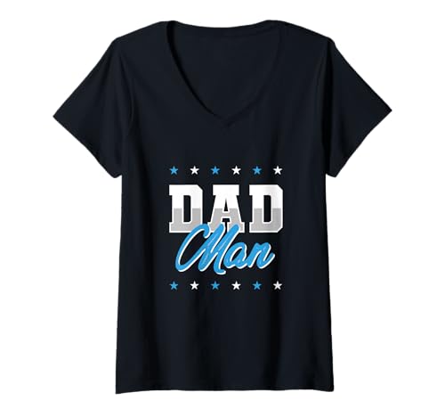 Damen Dad Man Lustiges Superheld Papa Geschenk Vatertag T-Shirt mit V-Ausschnitt Damen Dad Man Lustiges Superheld Papa Geschenk Vatertag T-Shirt mit V-Ausschnitt von Papa Held Humor Familie Geschenk