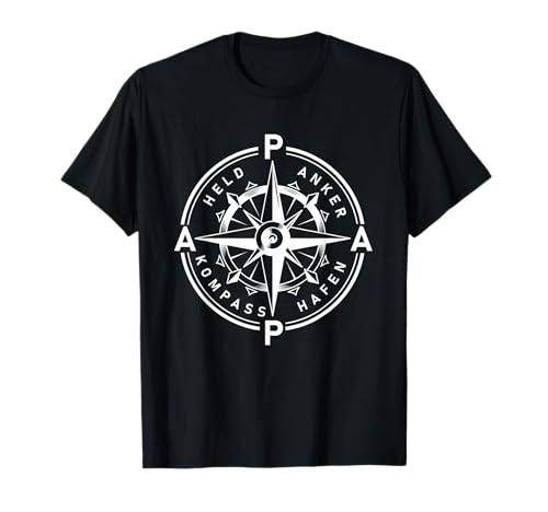 Herren Papa Kapitän Vatertag Kapitän Anker Kompass Seemann Schiff T-Shirt von Papa Kapitän Captain Anker Kompass Segler Outfit