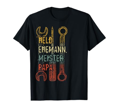 Herren Ehemann Papa Meister Held Handwerker Werkzeug T-Shirt Herren Ehemann Papa Meister Held Handwerker Werkzeug T-Shirt von Papa Mein Held Witziges Vintage Handwerk Geschenk