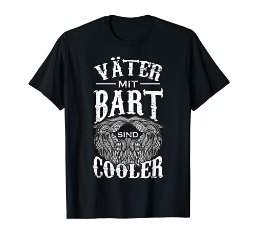 Herren Vollbart Väter Mit Bart Sind Cooler Vatertag Bartträger T-Shirt von Papa Mit Bart Als Vatertag Geschenk
