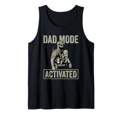 Papa Modus Aktiviert Taktisch Ausrüstung Baby Vater Humor Tank Top von Papa Modus Designs