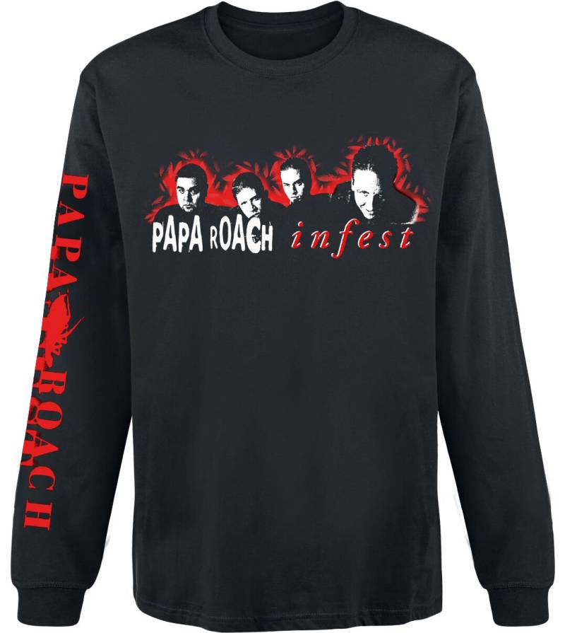 Papa Roach Langarmshirt - Infest Photo - S bis XXL - für Männer - Größe XXL - schwarz  - Lizenziertes Merchandise! von Papa Roach