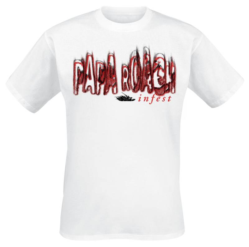 Papa Roach Logo Blur T-Shirt weiß in XXL von Papa Roach