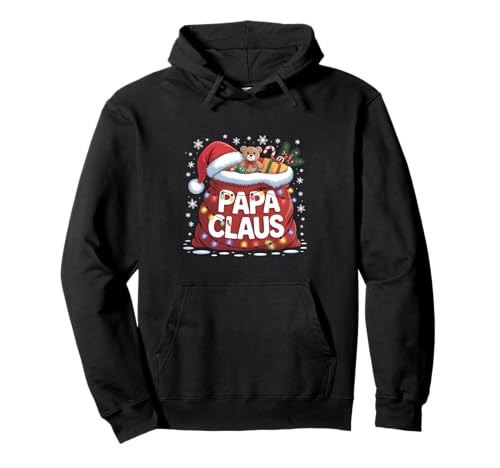 Papa Claus Santa's Magic Sack of Toys Christmas for Men Pullover Hoodie von Papa Santa Claus Xmas Lights Santa Hat