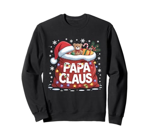 Papa Claus Santa's Magic Sack of Toys Christmas for Men Sweatshirt von Papa Santa Claus Xmas Lights Santa Hat