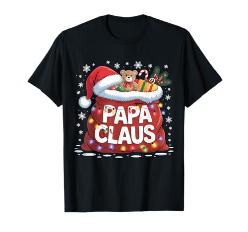Papa Claus Santa's Magic Sack of Toys Christmas for Men T-Shirt von Papa Santa Claus Xmas Lights Santa Hat