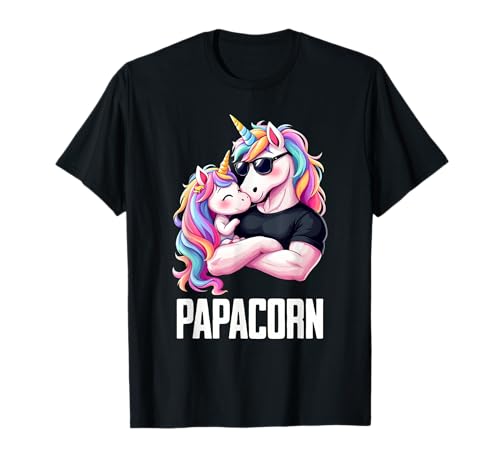 Papacorn Vater Tochter Einhörner Kostüm Männer, Mann T-Shirt von Papa Tochter Shirt Partnerlook Einhörner Geschenke