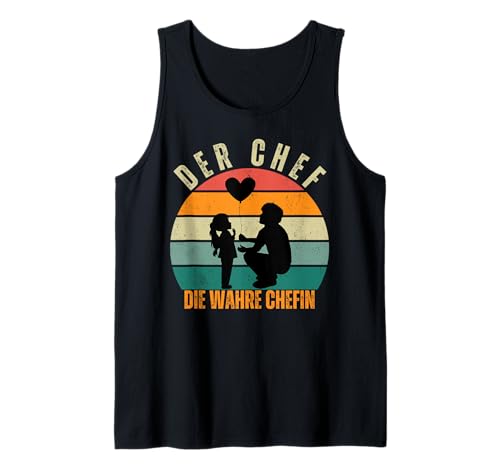 Der Chef Die Wahre Chefin Männer Frauen Tank Top von Papa Tochter Vatertag
