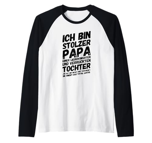 Herren Stolzer Papa Liebe Tochter Raglan von Papa Vater und Familie