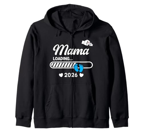 Mama 2026 Wird geladen, Ich werde Mama 2026, Mama 2026 Kapuzenjacke von Papa and Mama 2026