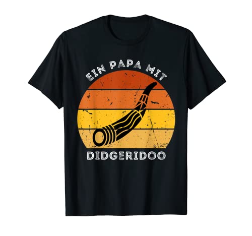 Herren Papa mit Didgeridoo Didjeridu Ureinwohner Australien T-Shirt von Papa mit Didgeridoo Blasinstrument Didjeridu