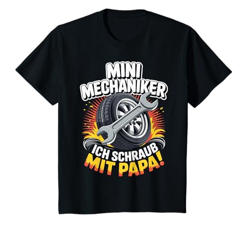 Kinder Mini Mechaniker Ich Schraub Mit Papa! Junge Mädchen Sohn T-Shirt von Papa und Sohn Mini Mechaniker Sprüche