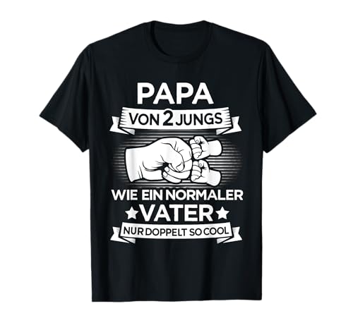 Papa zwei Jungs für zweifachen Vater von 2 Söhnen Vatertag T-Shirt Papa zwei Jungs für zweifachen Vater von 2 Söhnen Vatertag T-Shirt von Papa zwei Jungs Vatertag Shop