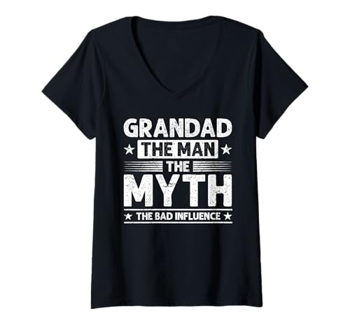 Damen Opa Der Mann Der Mythos Der böse lustige Vatertag T-Shirt mit V-Ausschnitt von PapaLegend