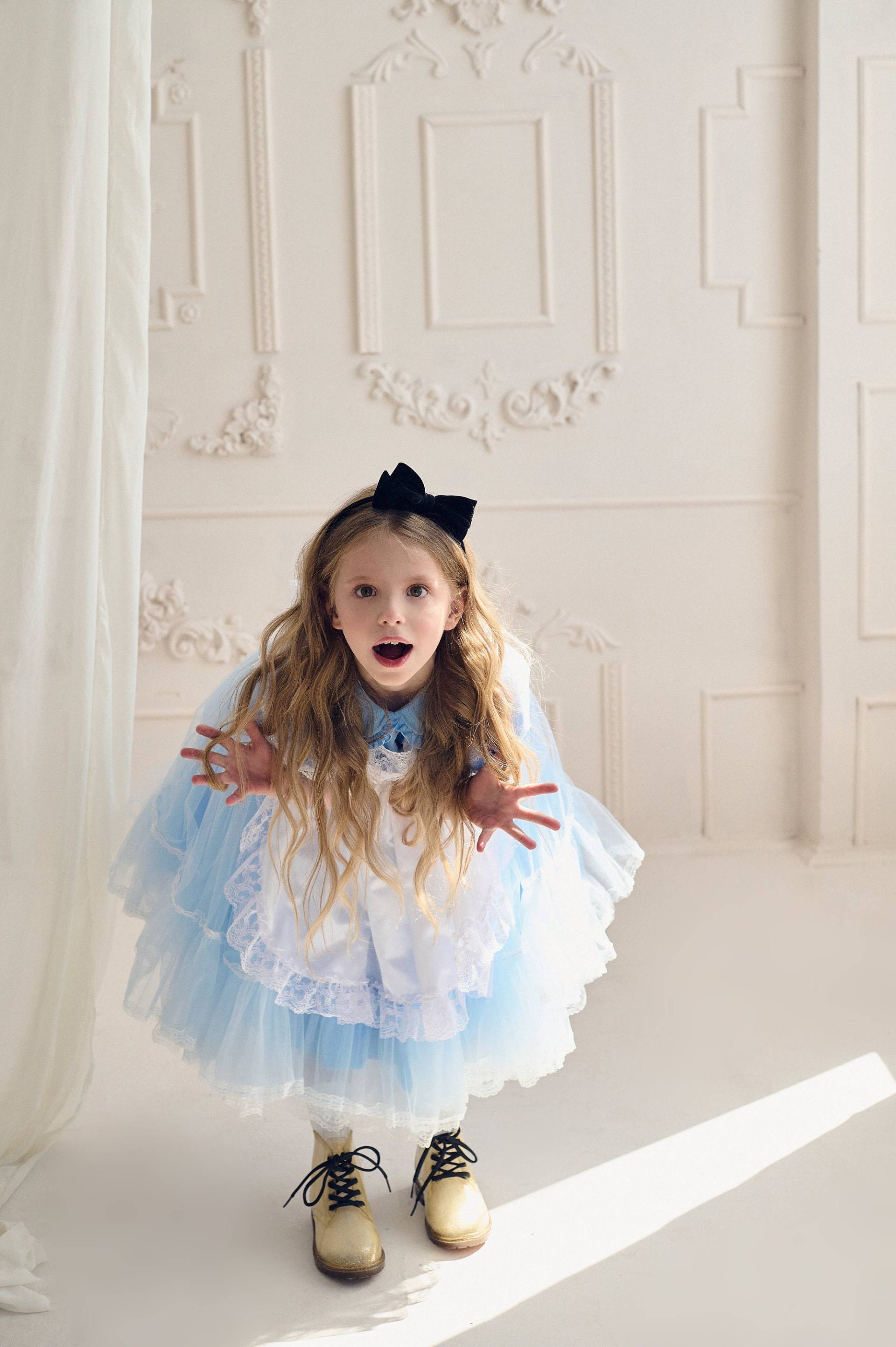 Alice Tüll Kleid Mit Schürze, Blaues Mädchen Spitze, Cosplay Wunderland Teenage Kostüm, Ostern, Geburtstagsparty von PapaPandaFamily