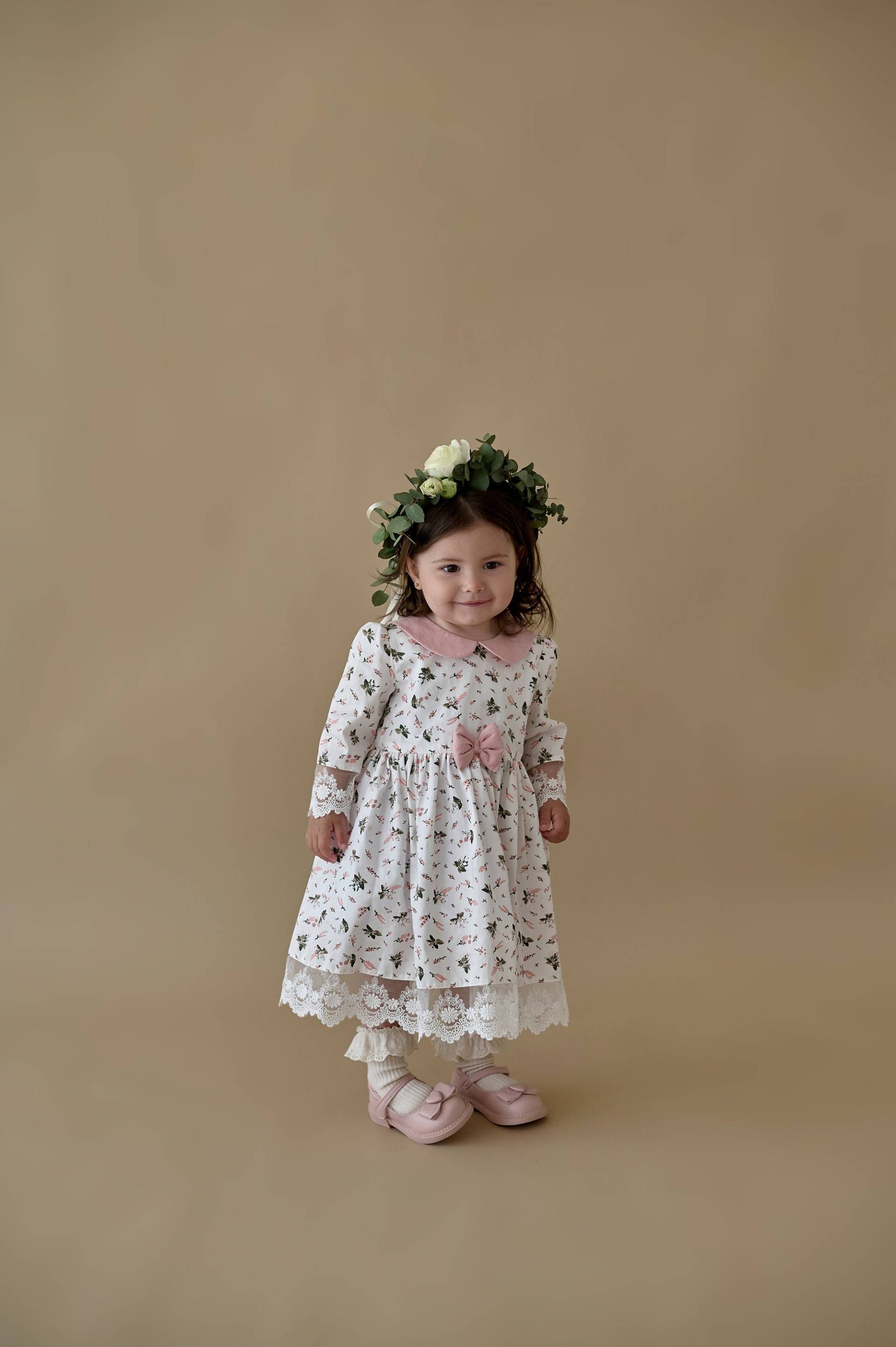 Schönes Smart Baby Mädchen Ostern Blumenkleid, Kleinkind Retro Und Vintage Perfekte Flauschige Festliche Kleid Mit Blumendruck Spitze von PapaPandaFamily