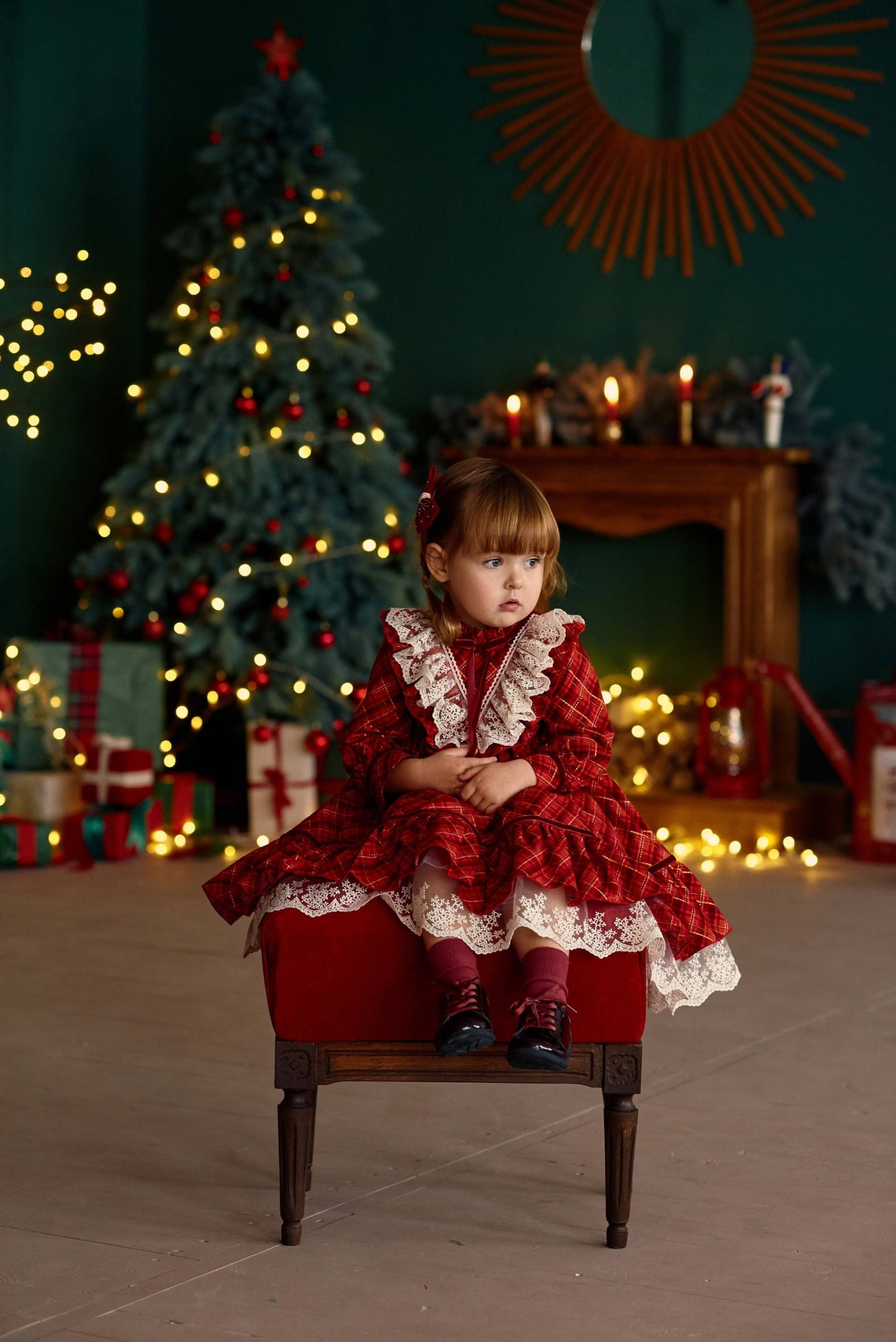 Weihnachten Rotes Tartankleid Für Baby Mädchen Und Kleinkind, Festliches Kleid Aus Baumwolle Neugeborene, Geburtstagspartykleid von PapaPandaFamily