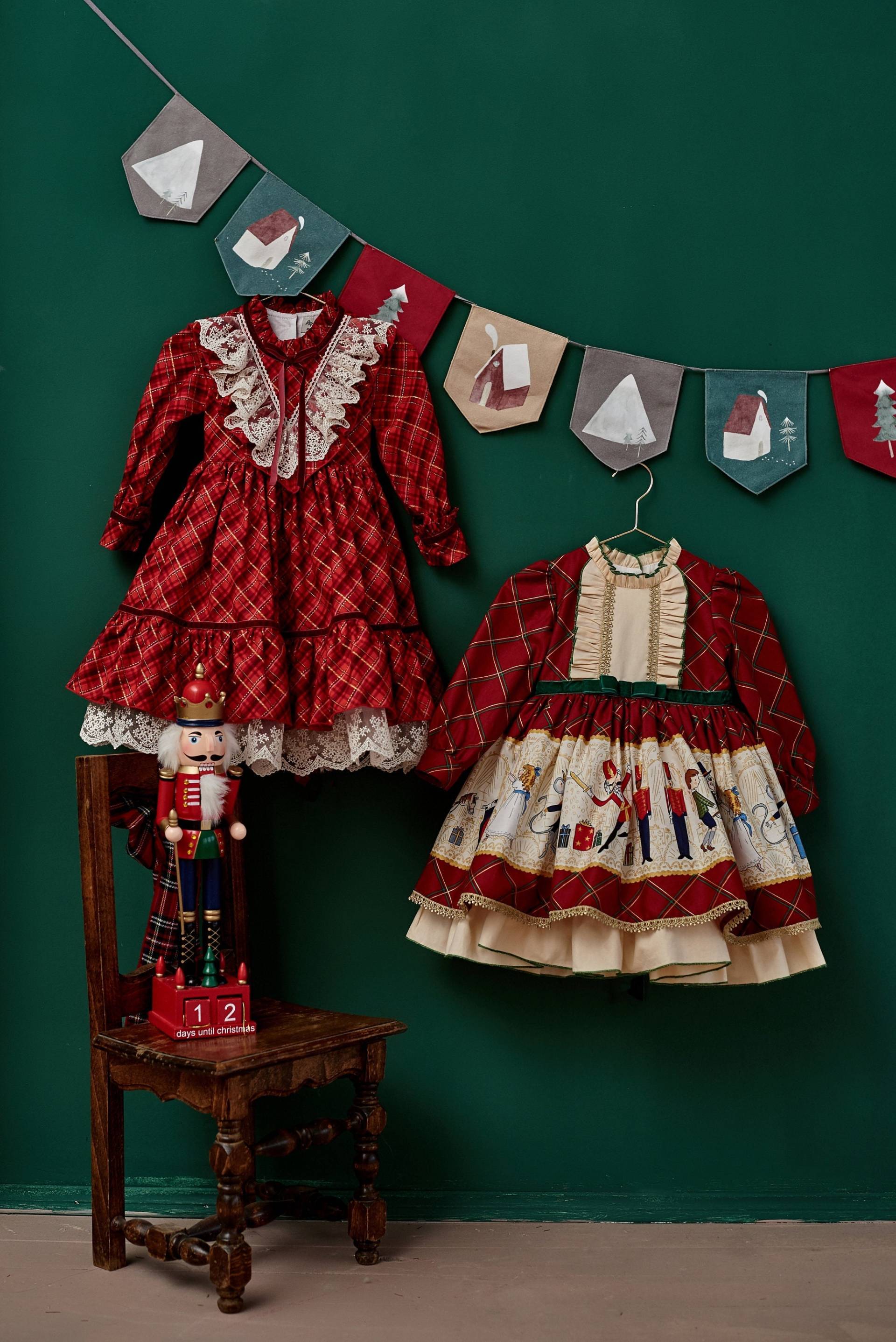 Weihnachtskleid Für Baby Mädchen Und Kleinkind, Rot Tartan Baumwolle Festliches Kleid Neugeborene, Geburtstagspartykleid von PapaPandaFamily