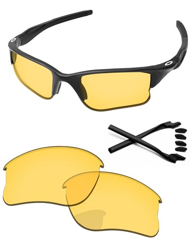 PapaViva Ersatzgläser und Gummi-Sets für Oakley Half Jacket 2.0 XL OO9154 62 mm Sonnenbrille, HD Gelb, Einheitsgröße, Modern von PapaViva