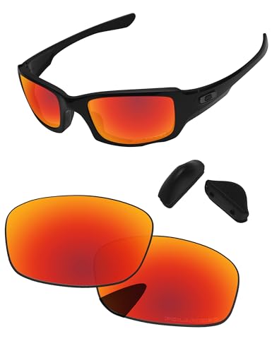 PapaViva Ersatzlinsen für for Oakley Fives Squared Feuerrot - Polarisiert von PapaViva