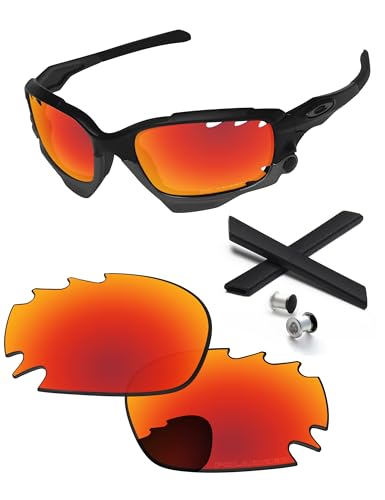 PapaViva Ersatzlinsen & Gummi-Kits für for Oakley Jawbone Vented Feuerrot - Polarisiert von PapaViva