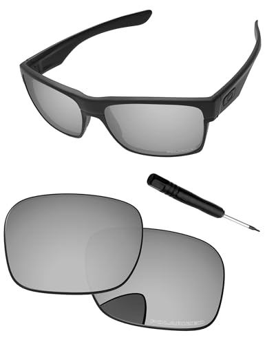 PapaViva Ersatzlinsen & Schraubendreher für for Oakley TwoFace Chromsilber - Polarisiert von PapaViva