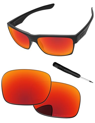 PapaViva Ersatzlinsen & Schraubendreher für for Oakley TwoFace Feuerrot - Polarisiert von PapaViva