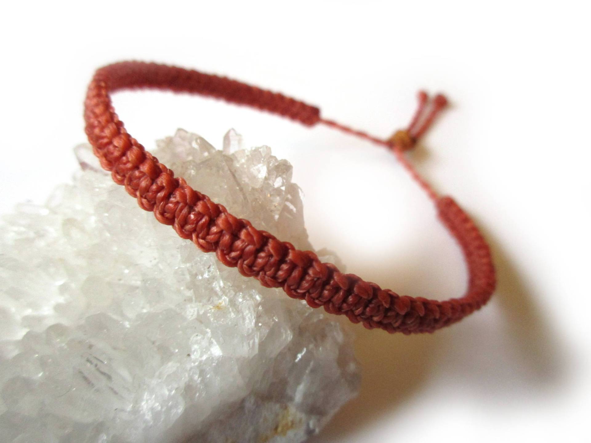 Braun/Rot Ocker String Freundschaft Flache Armband, Liebe, Surf, Kabbalah Unisex Armband Handgefertigt Mit Gewachster Schnur Réf.pp234 von PapachoCreations