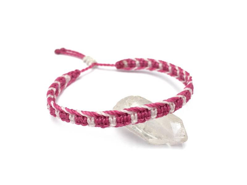 Fuchsia Pink & Weiß Armband Handgemacht Mit Gewachsten Schnüren. Verstellbar Schiebeknoten, Unisex Und Wasserdicht. Hergestellt in Frankreich. Fuchsia Pink & Weiß Armband Handgemacht Mit Gewachsten Schnüren. Verstellbar Schiebeknoten, Unisex Und Wasserdicht. Hergestellt in Frankreich. von PapachoCreations