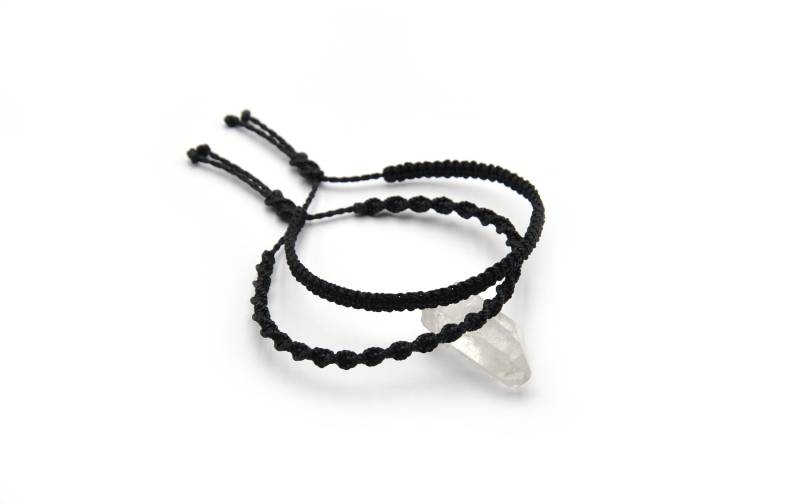 x2 Schwarzes Armband Spiralkordel Handgefertigt Mit Gewachsten Saiten/Freundschaft/Liebe/Glücksfäden Unisex Und Wasserdicht Pspp von PapachoCreations