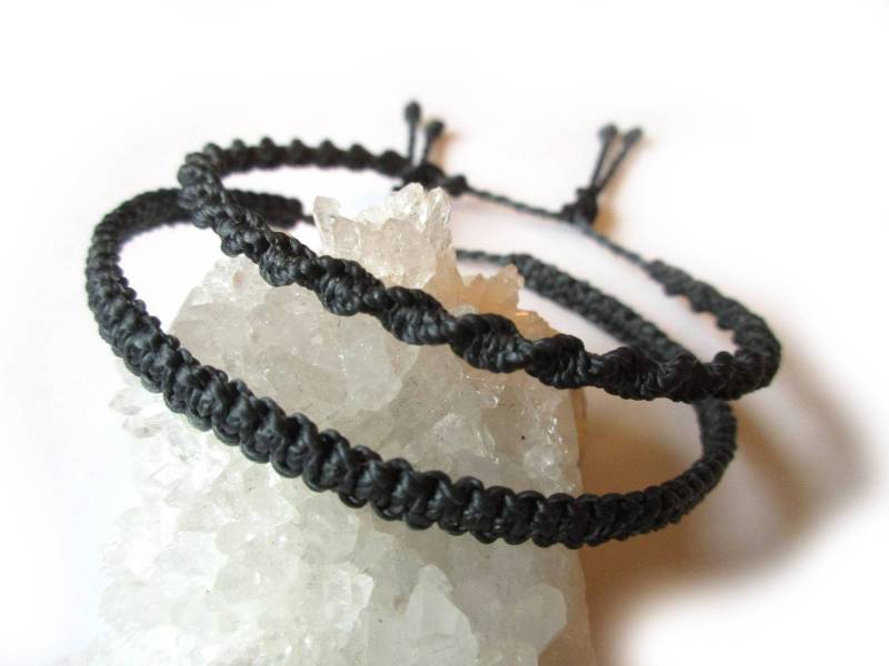 x2 Sehr Dunkel Anthrazit Freundschaft Armbänder/Unisex Flach & Spirale Schnur Armband Handgefertigt/Geflochten Mit Gewachster Knoten Réf.pp+Ps474 x2 Sehr Dunkel Anthrazit Freundschaft Armbänder/Unisex Flach & Spirale Schnur Armband Handgefertigt/Geflochten Mit Gewachster Knoten Réf.pp+Ps474 von PapachoCreations