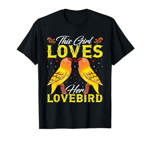 Dieses Mädchen liebt ihren Liebesvogel Girls Lovebirds T-Shirt von Papagei Geschenk Liebesvögel Lovebird Lovebirds