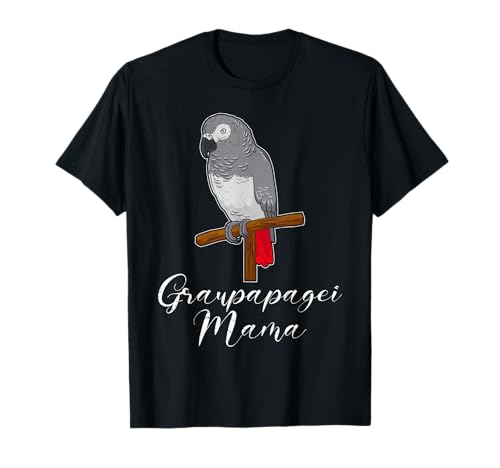 Graupapagei Mama African Grey Mom Papageien Frauen T-Shirt von Papagei Geschenke Grau Papagei Fan Vogelliebhaber