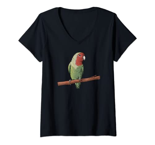 Damen Rosenköpfchen I Unzertrennliche Motiv für Vogelhalter T-Shirt mit V-Ausschnitt Damen Rosenköpfchen I Unzertrennliche Motiv für Vogelhalter T-Shirt mit V-Ausschnitt von Papagei Käfig Graupapagei Madagaskar Vasapapagei