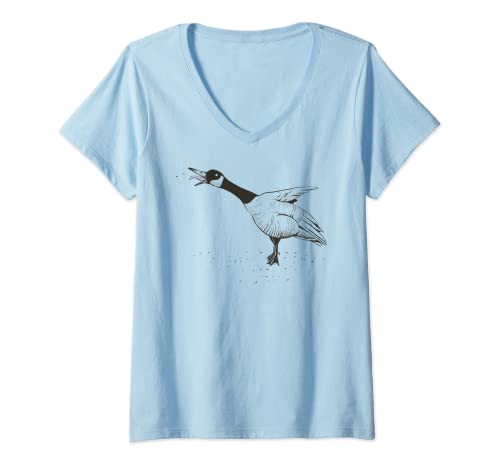 Damen Kanadagans Ornithologen Gans Design für Herren Damen Kinder T-Shirt mit V-Ausschnitt von Papagei Tierhalter witzige lustige Sprüche