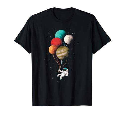 Weltraumfahrer mit Regenbogen Luftballon Herren Damen Kinder T-Shirt von Papagei Tierhalter witzige lustige Sprüche